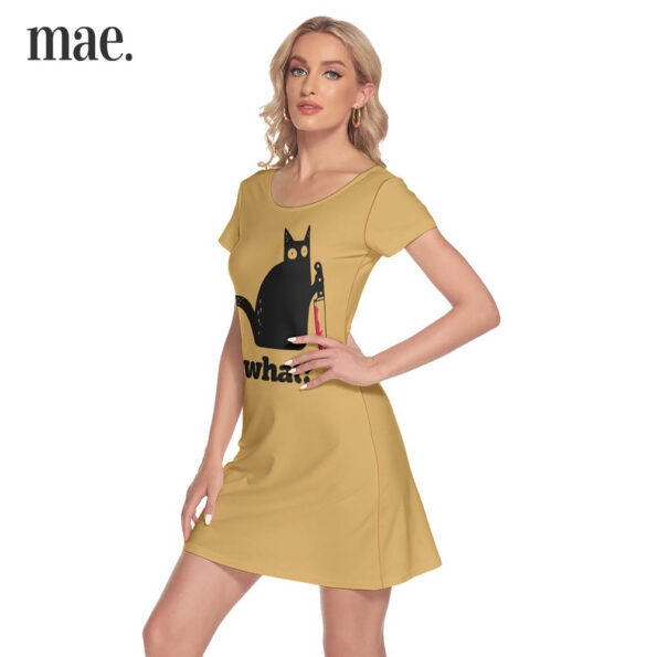 Black Cat Bloody Knife Short Sleeve Dress