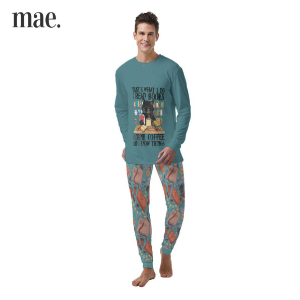 Black Cat Coffee Book Men's Pajamas