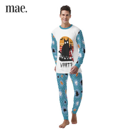 Black Cat Men's Halloween Pajamas