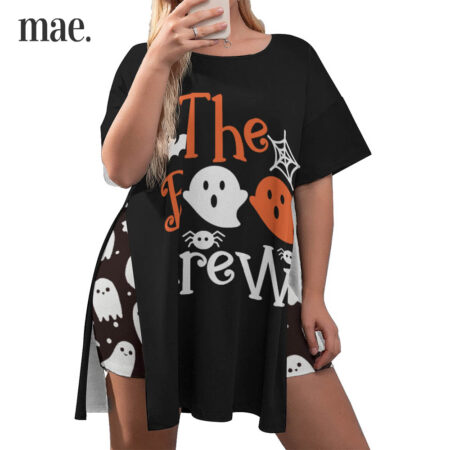 Boo Crew Halloween Plus Size Women's Short Sleeve Pajamas