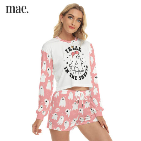 Boo Pink Halloween Sweatshirt And Shorts