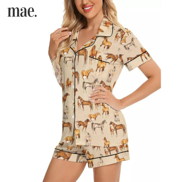 Brown Horse Short Pajama Sets