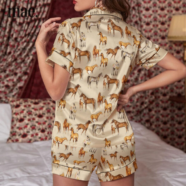 Brown Horse Short Pajama Sets