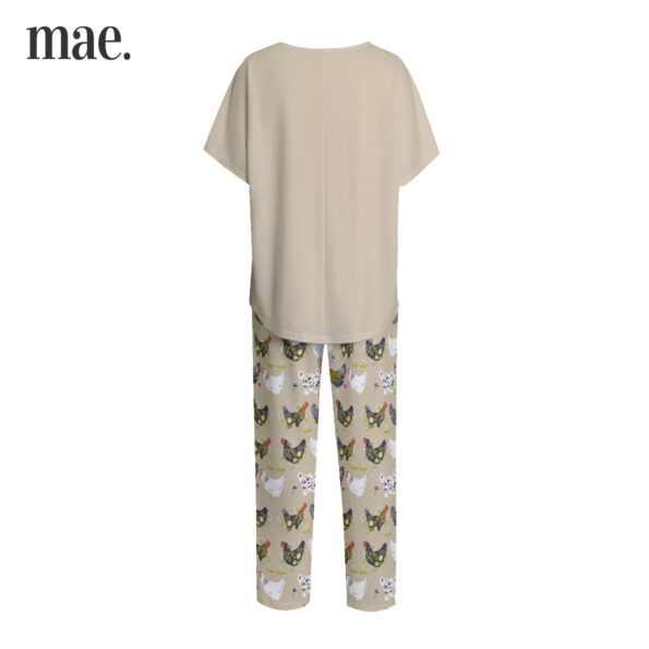 Chicken Flower Short Sleeve Pajamas For Women