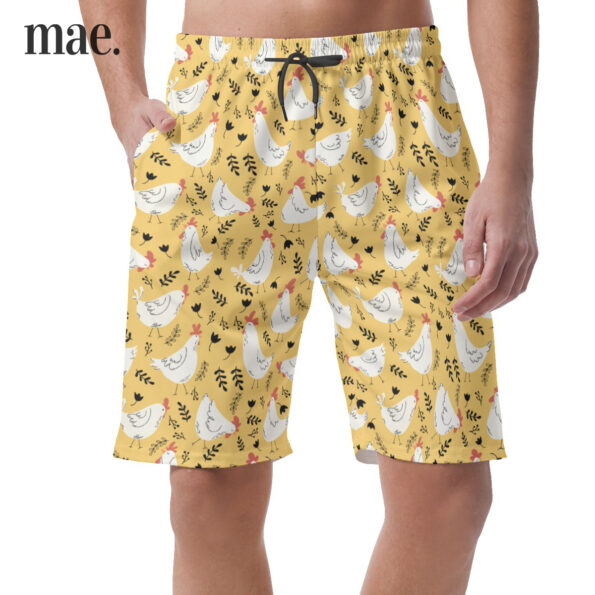 Chickens Yellow Men's Pocket Shorts