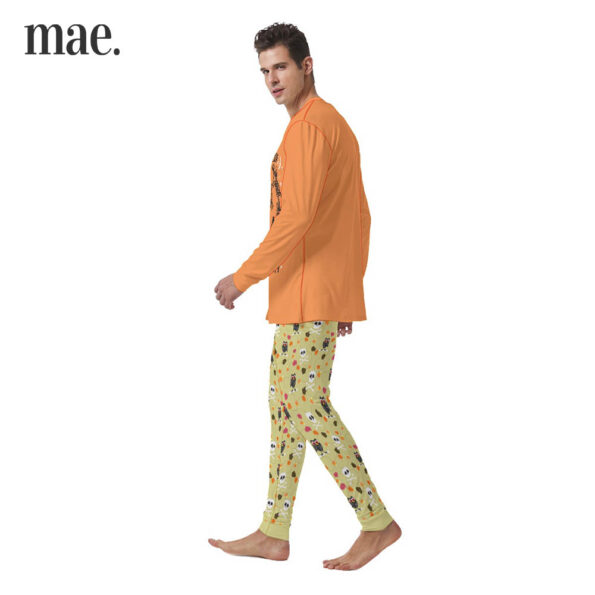 Skeleton Dancing Men's Orange Pajamas