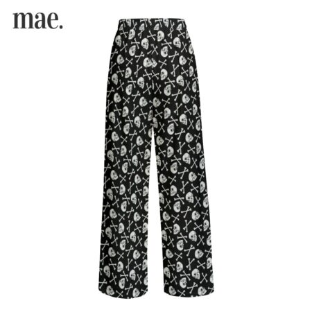 Skull Print Straight Pants