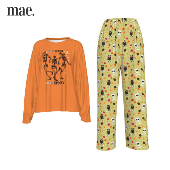 Spooky Halloween Orange Pajamas For Women