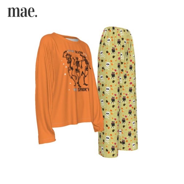 Spooky Halloween Orange Pajamas For Women