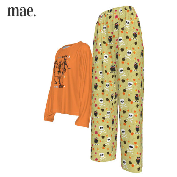 Spooky Halloween Orange Pajamas For Women