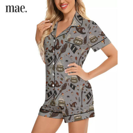 Witchy Halloween Short Pajamas For Women