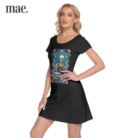 Witchy Stuff Mystical Literature Short Sleeve Black Dress