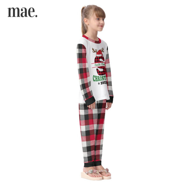 2023 Customized Monogram Plaid Christmas Matching Pajamas For Kids