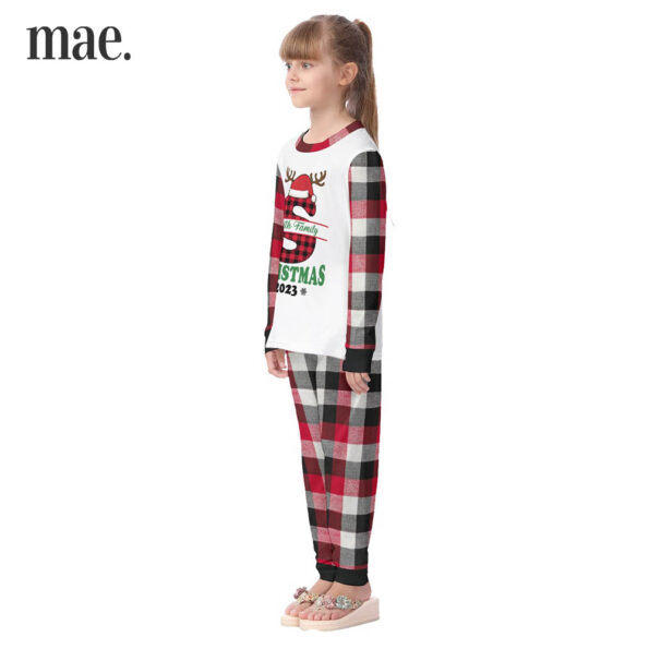 2023 Customized Monogram Plaid Christmas Matching Pajamas For Kids