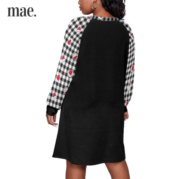 2023 Unique Personalized Name Plaid Women Christmas Dress Plus Size