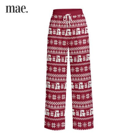 Unisex Fair Isle Red Pajamas Pants