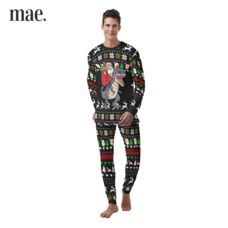 All Over Print Dinosaur Men's Christmas Pajamas