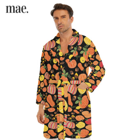 Autumn Pumpkin Men's Robes For Thanksgiving