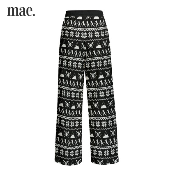 Baseball Black Christmas Pajamas Pants For Adults