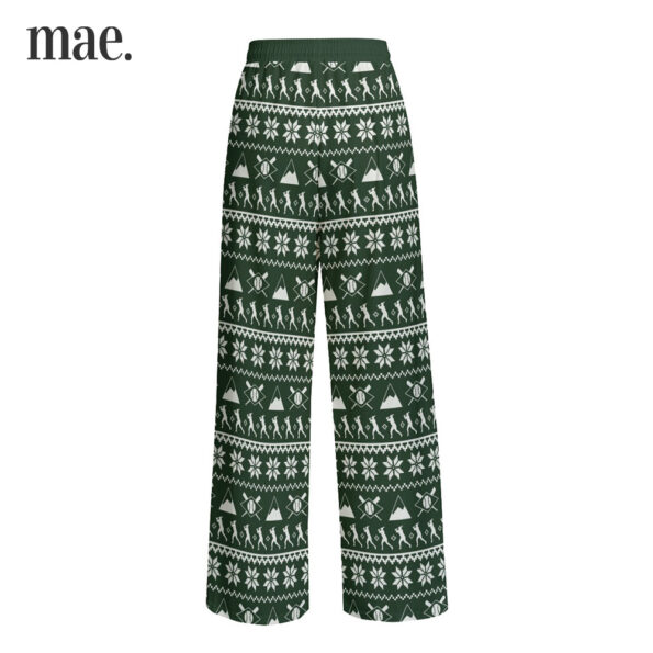 Baseball Green Christmas Pajamas Pants For Adults