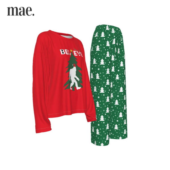 Believe Bigfoot Wide Legs Casual Christmas PJs