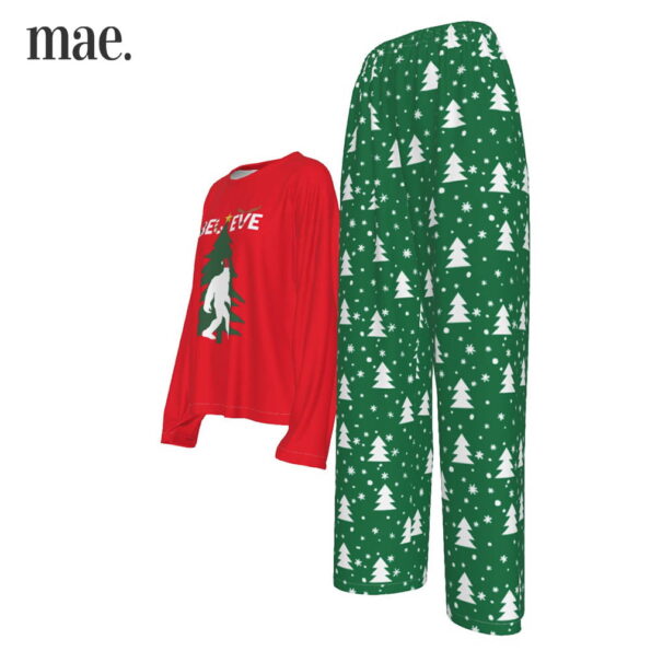 Believe Bigfoot Wide Legs Casual Christmas PJs