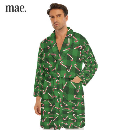 Candy Cane Holiday Men's Robes