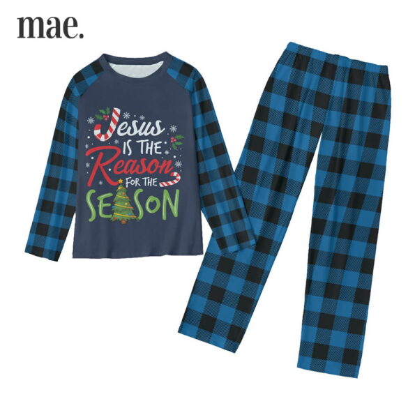 Christian Blue Matching Family Christmas Pajamas