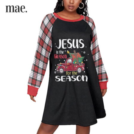 Christmas Jesus Plus Size Women's Black Dress