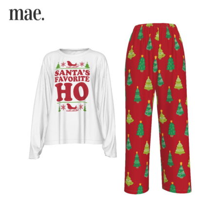 Christmas Santa Long Sleeve Pajamas For Women