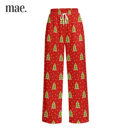 Christmas Tree Wide Leg Pajamas Pants