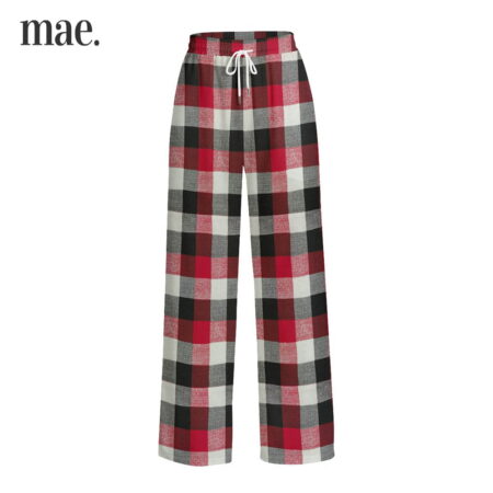 Classic Plaid Wide Leg Pajamas Pants