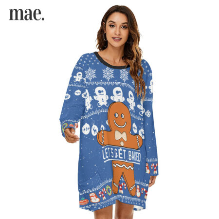 Cute Gingerbread Royal Womens Christmas Dress