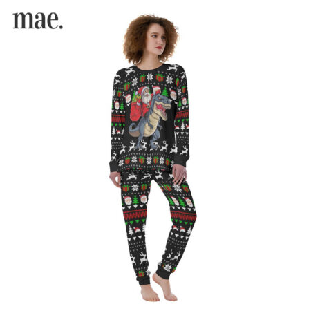 Dinosaur Christmas All Over Print Pajamas For Women