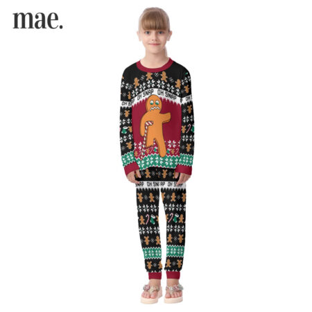 Oh Snap Cookies Gingerbread Kid's Family Christmas Pajamas