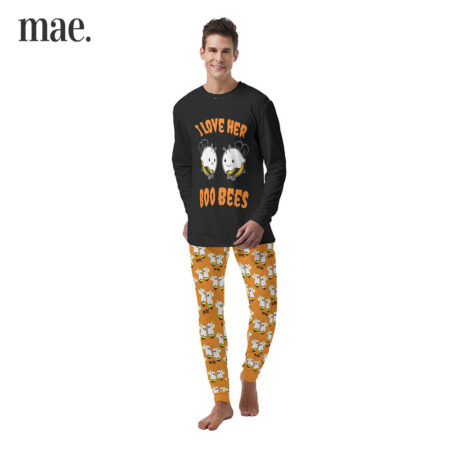 Matching Couple Boo Bees Halloween Men's Pajamas