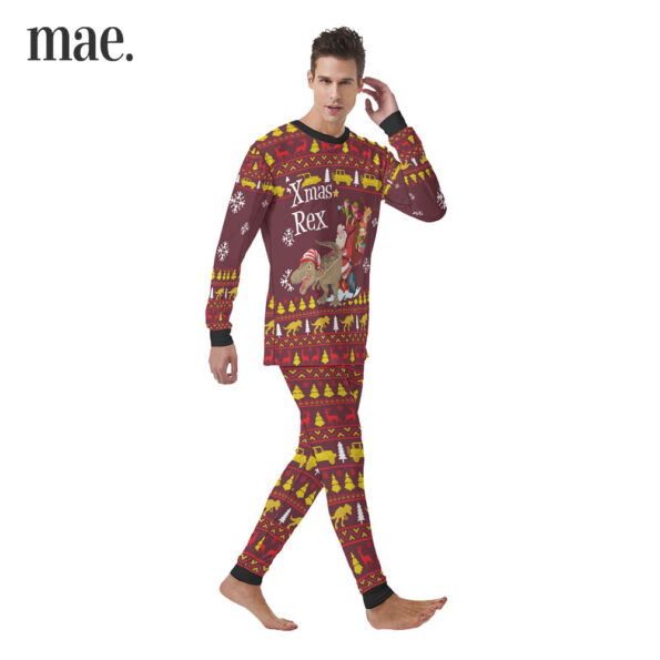 Santa Elf Dinosaur Men's Christmas Pajamas