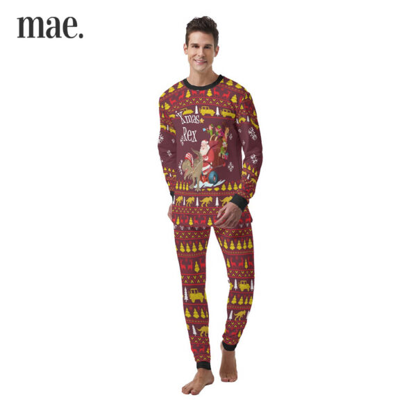 Santa Elf Dinosaur Men's Christmas Pajamas