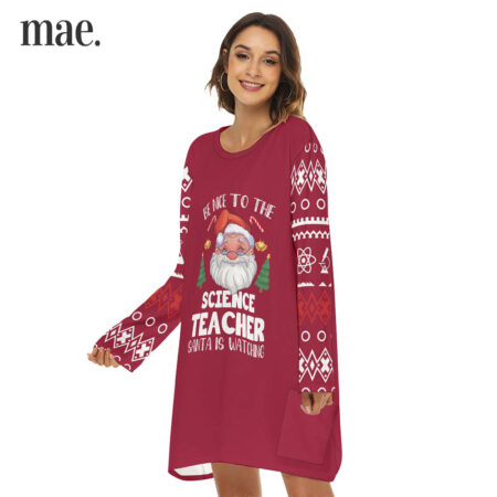 Science Teachers Santa Red Womens Christmas Dress