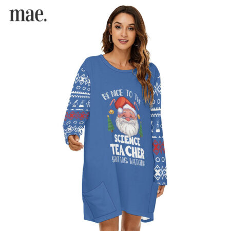 Science Teachers Santa Royal Womens Christmas Dress