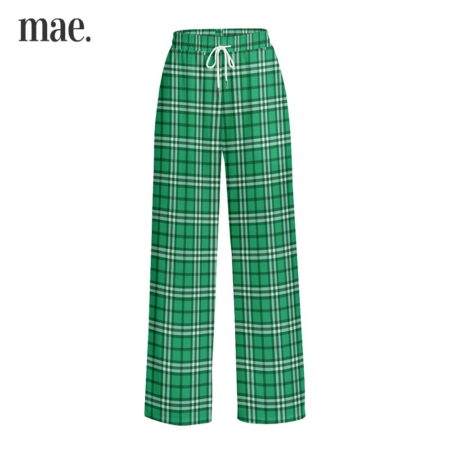 Vintage Plaid Wide Leg Pajamas Pants