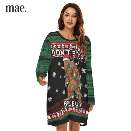 Believin Bigfoot Women's Christmas Dress