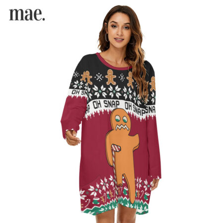 Oh Snap Cookies Long Sleeve Women's Fair Isle Dress