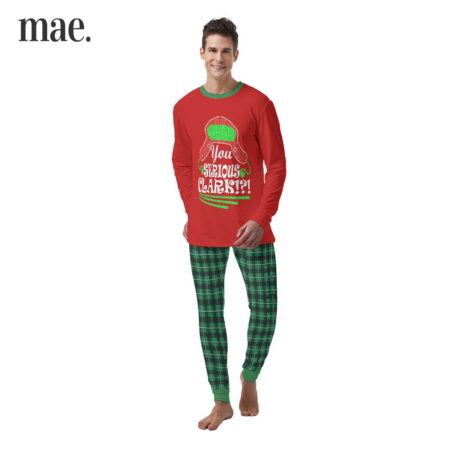 You Serious Clark Red And Green Men's Family Xmas Pajamas