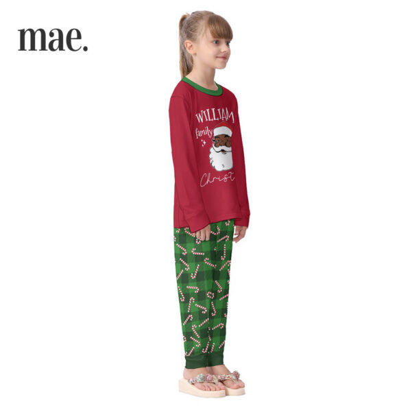 African American Santa Custom Matching Family Christmas Pajamas For Kid