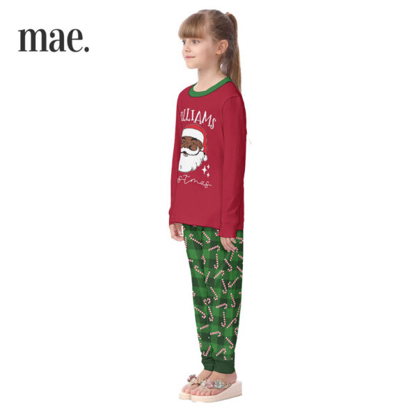 African American Santa Custom Matching Family Christmas Pajamas For Kid