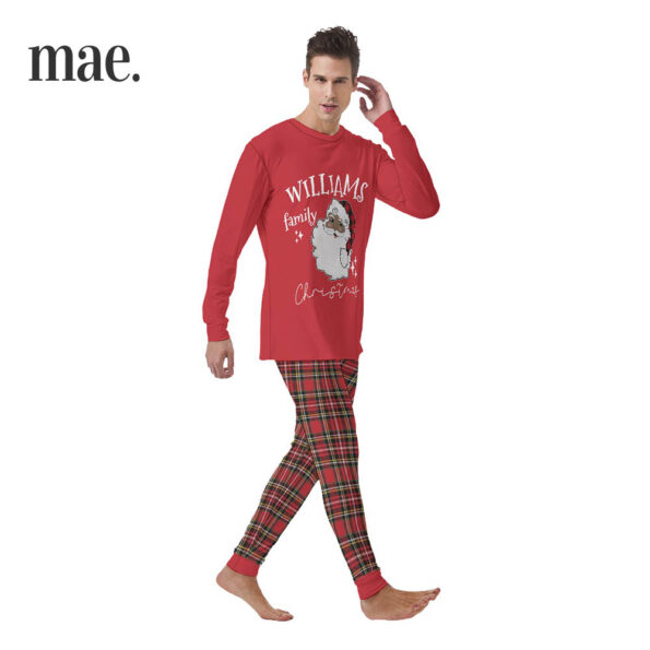 African American Santa Personalized Matching Family Mens Christmas Pajamas