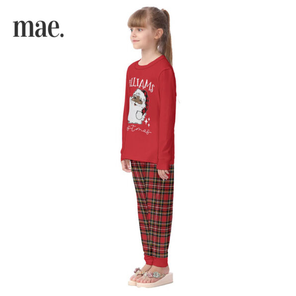 African American Santa Personalized Matching Kids Christmas Pajamas