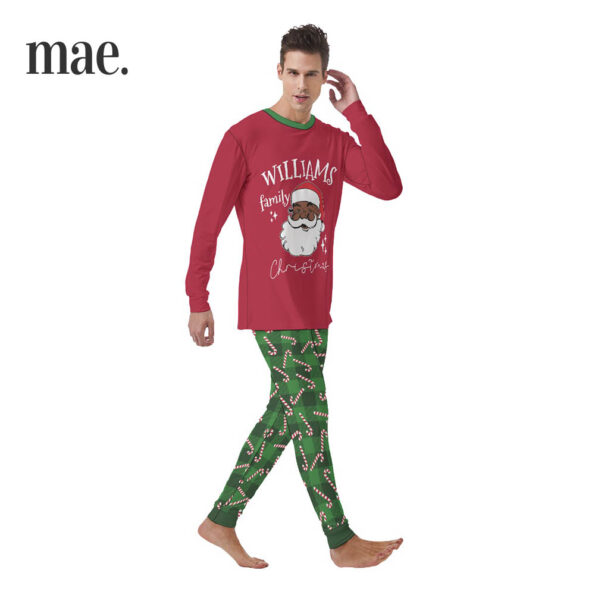 African American Santa Personalized Matching Mens Christmas Pajamas