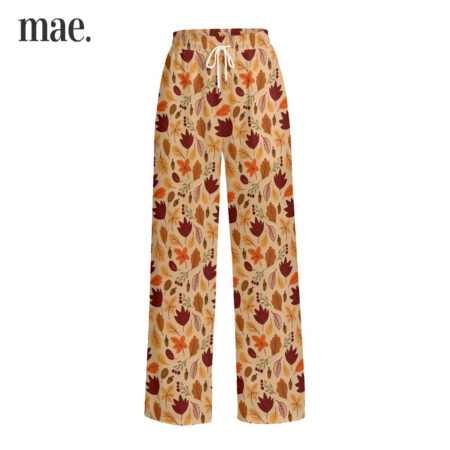 Autumn Theme Wide Legs Pants